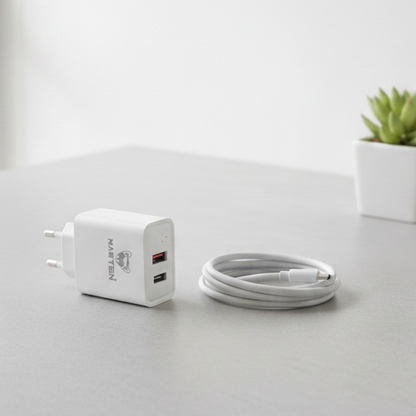 3pcs Marten Power Bank, Charger And Charging Cable Super Fast Charge Set