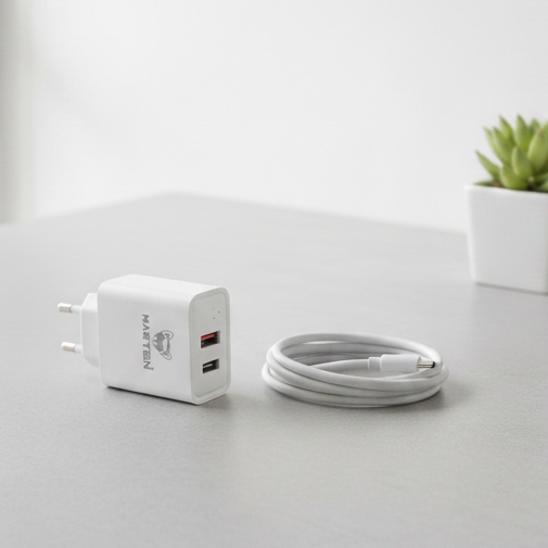 3pcs Marten Power Bank, Charger And Charging Cable Super Fast Charge Set